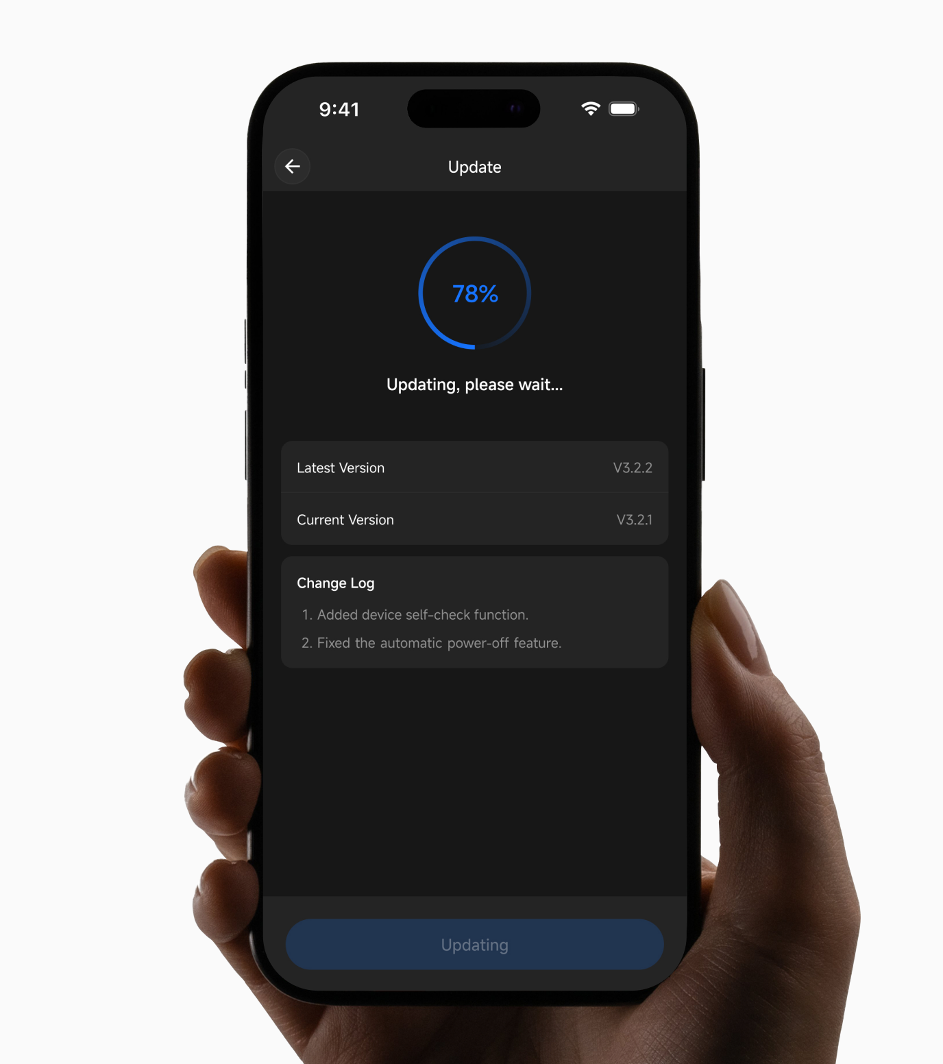 Installer app heat pump device view on a phone